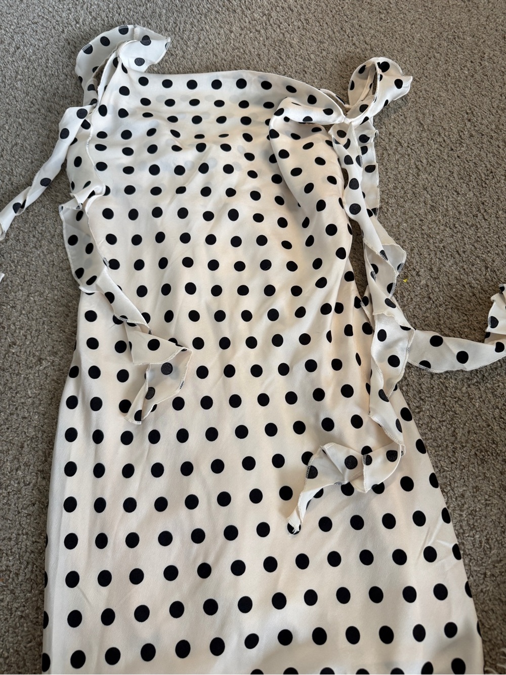 New with tags T. J.Maxx Cream and Black Polka Dot Dress